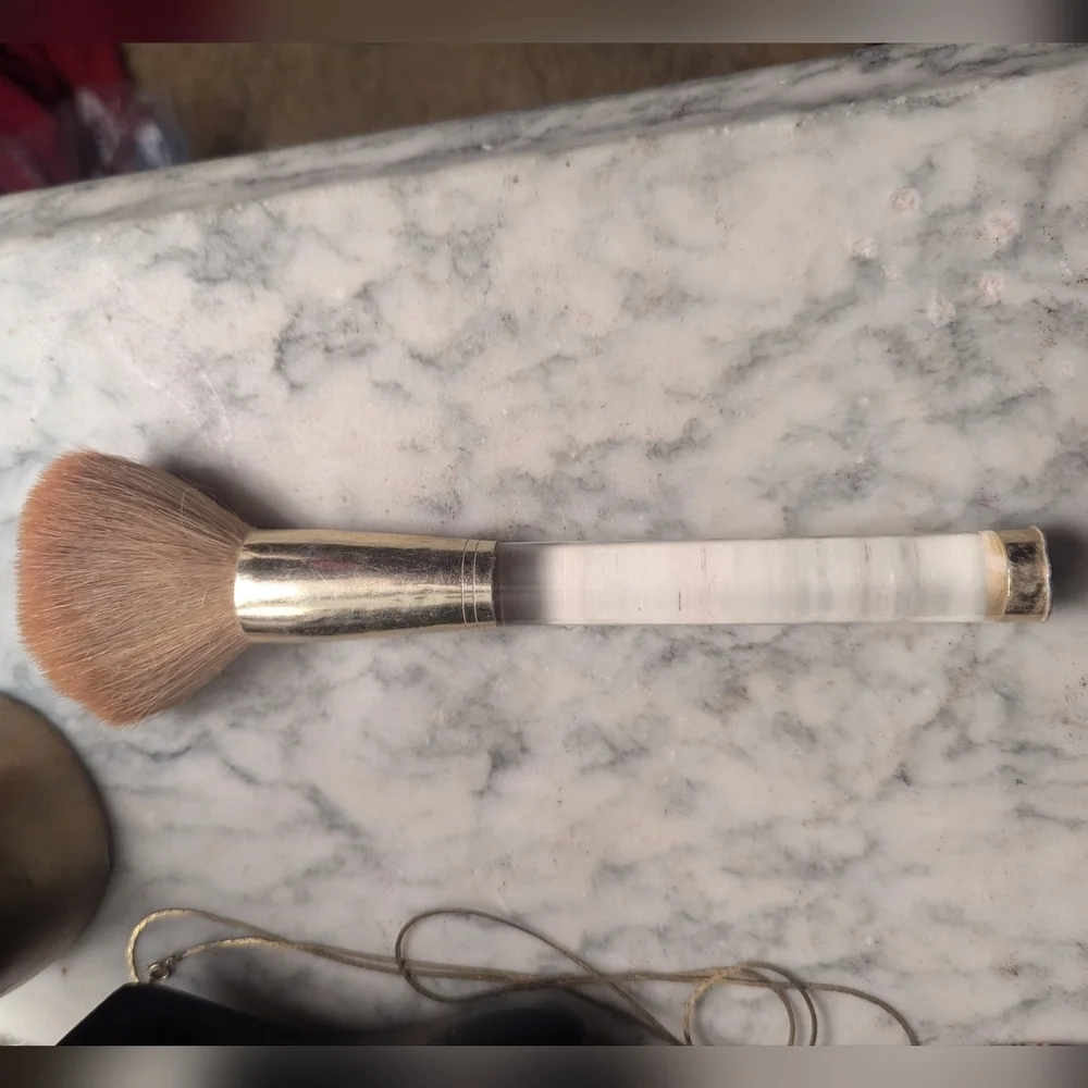 🩷 Vintage Mary Kay Gold Pink Makeup Brush 1980's
